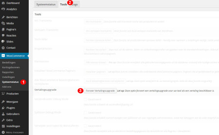 woocommerce forceer vertalingsupgrade