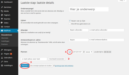 mailpoet nieuwsbrief verzenden